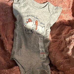 Disney Gray Baby Onesie with Cat Design